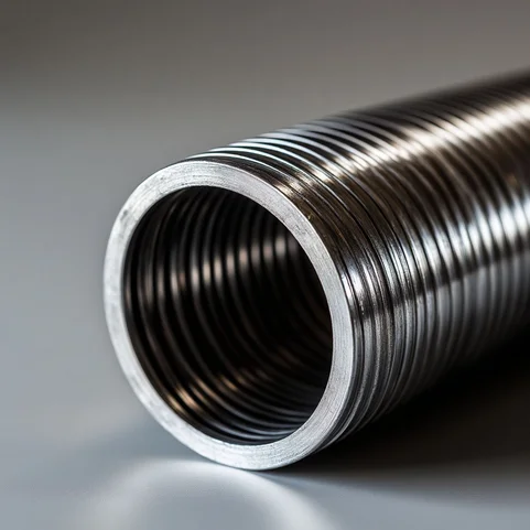 Труба нержавеющая оребренная 22х3 мм шаг 5 мм 08Х14МФ