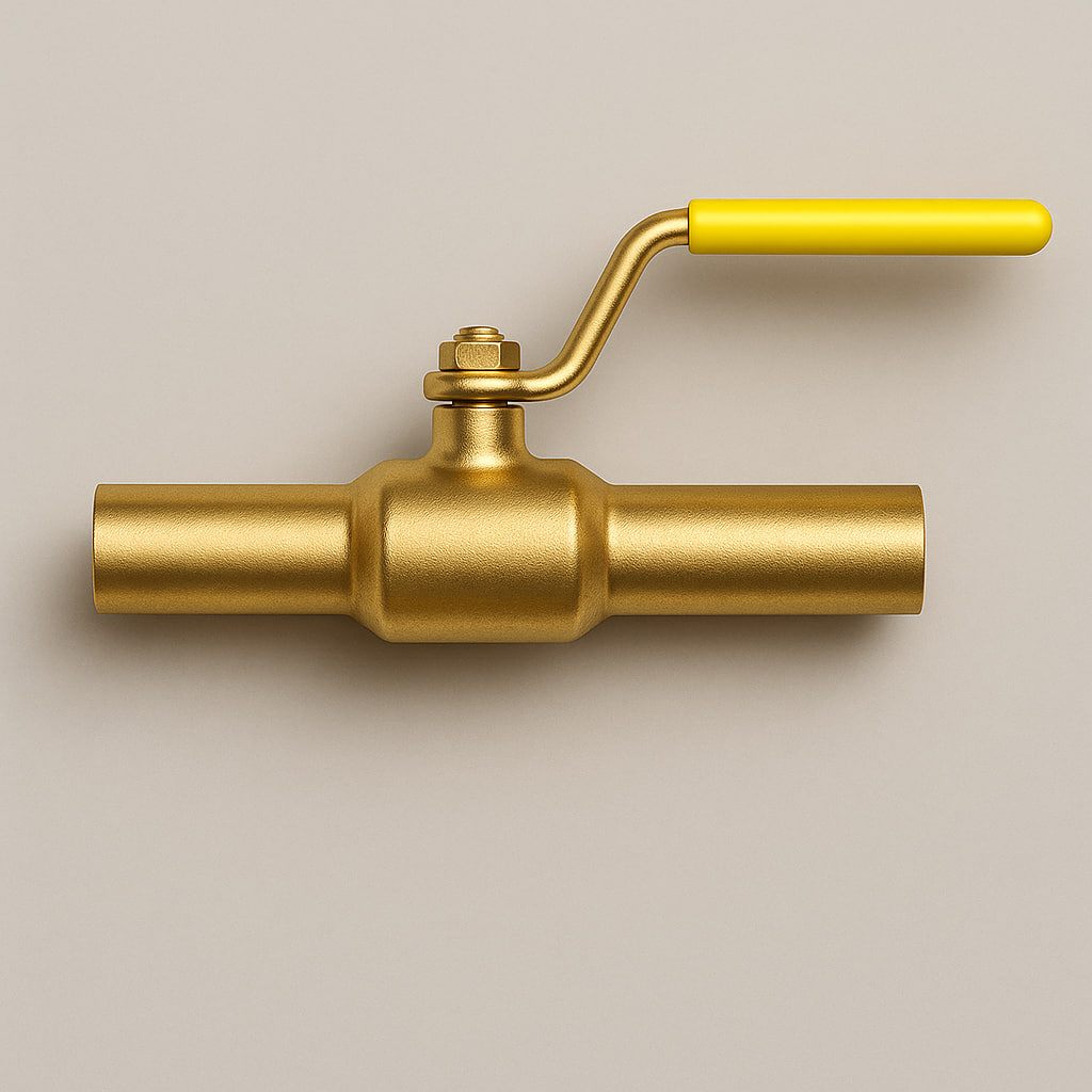 Латунный кран шаровой проходной муфтовый ДУ 32 РУ 10 ГОСТ 15527-2004